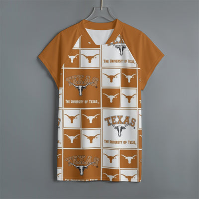 Texas at Austin - Longhorns Jersey With Short Raglan Sleeve White varsity sports apparel