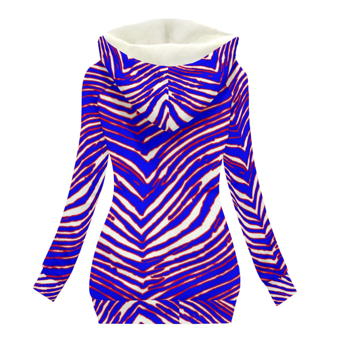White Smoke Buffalo Zebra Football Women’s Long Jacket With Fleece Lining – Warm Game Day Streetwear