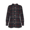 women navy plaid casual football shirt