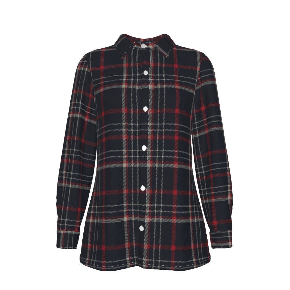 women navy plaid casual football shirt
