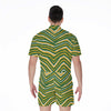 White Smoke Green Bay football zebra Men's Rompers
