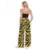 White Smoke Pittsburgh Football Yellow Black Zebra Women's Side Slit Snap Button Trousers
