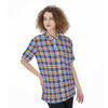 florida gators tartan plaid blue orange  women tartan plaid game day shirt