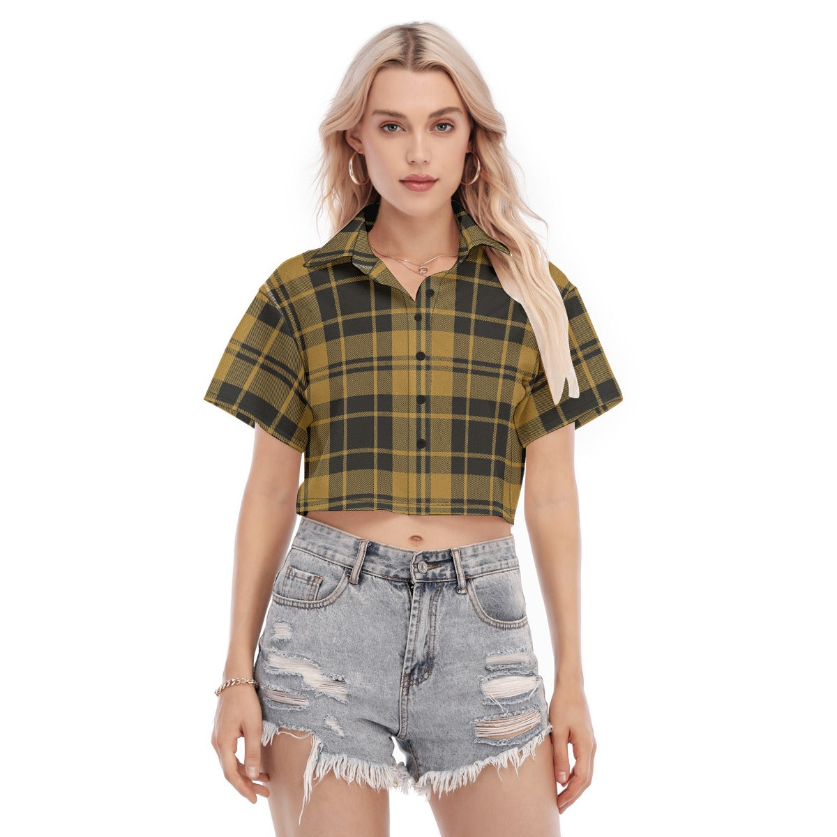 colorado buffaloes tartan plaid black gold  women tartan plaid game day shirt