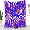 White Smoke Buffalo football Flannel Blanket – Red Blue White Zebra Game Day Style