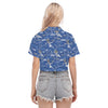 detroit-lions-womens-cropped-shirt blue silver football close-up design detail