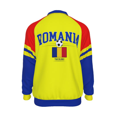 White Smoke Romania football team Athletic Varsity Jacket – Classic Sports Style Streetwear Zip-Up Jacket