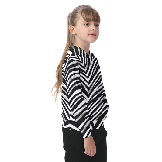 Las Vegas Football Zebra Kids’ Hoodie – Black and White Game Day Streetwear
