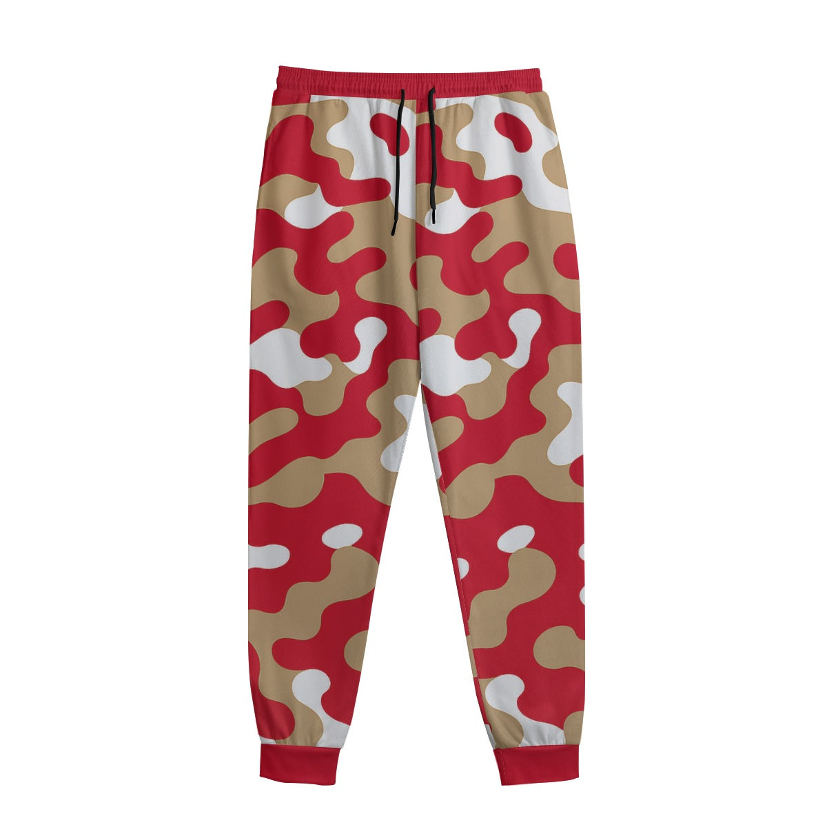 San Francisco Football Camo Sweatpants With Waistband – Red Gold Streetwear Game Day Pants – football shirt, nfl fan apparel, image 1.0