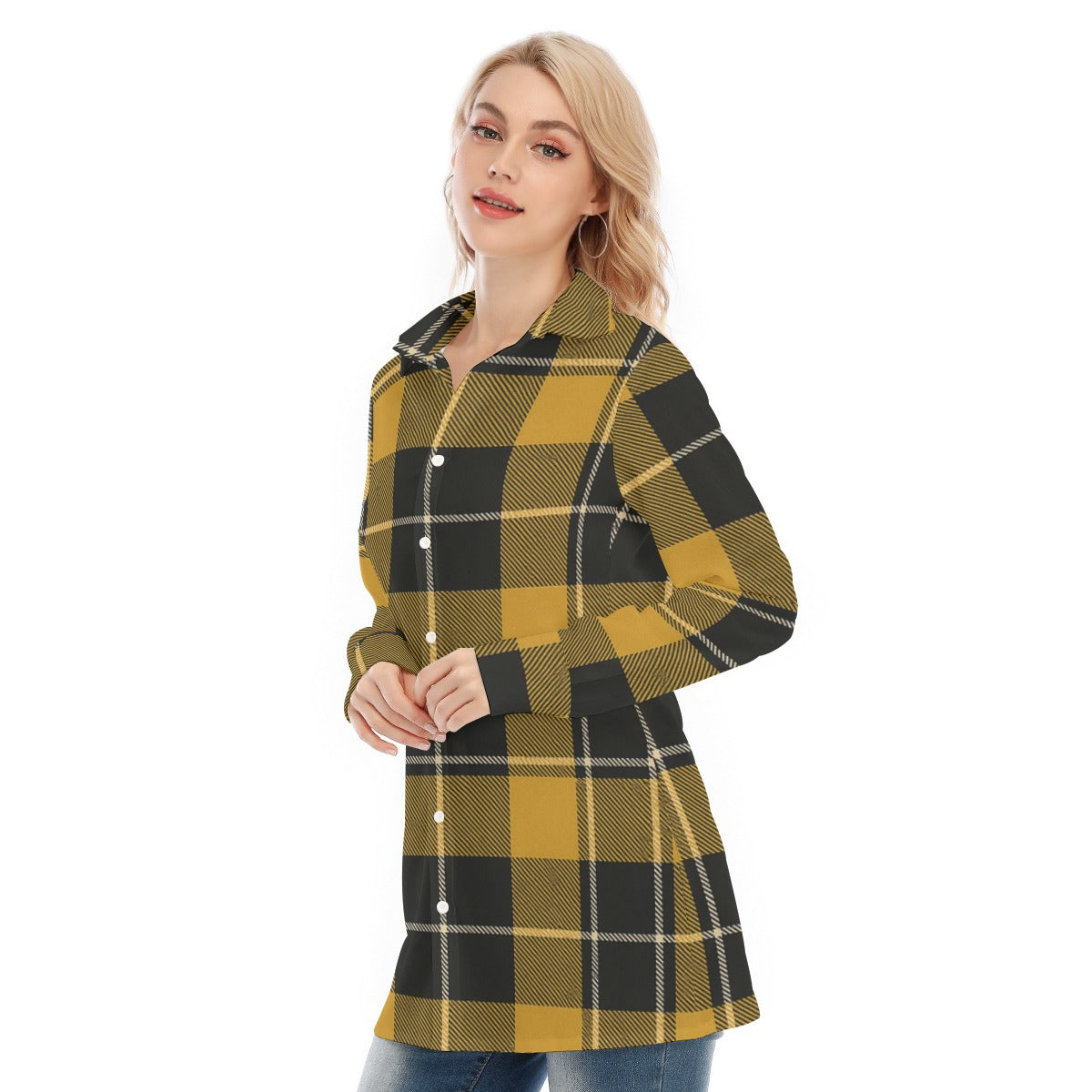 california golden bears tartan plaid oversized button up women shirt women's long shirt women tartan plaid fashion