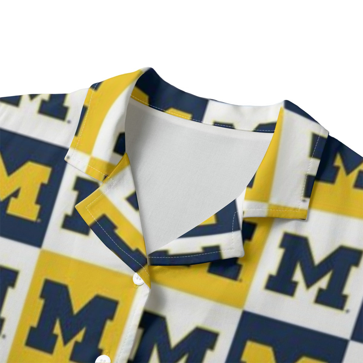 Michigan Wolverines Women's Hawaii Shirt | 120GSM White varsity sports apparel