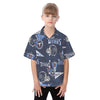 Tennessee Titans Kid's Hawaiian Vacation Shirt navy light blue football back view game day look