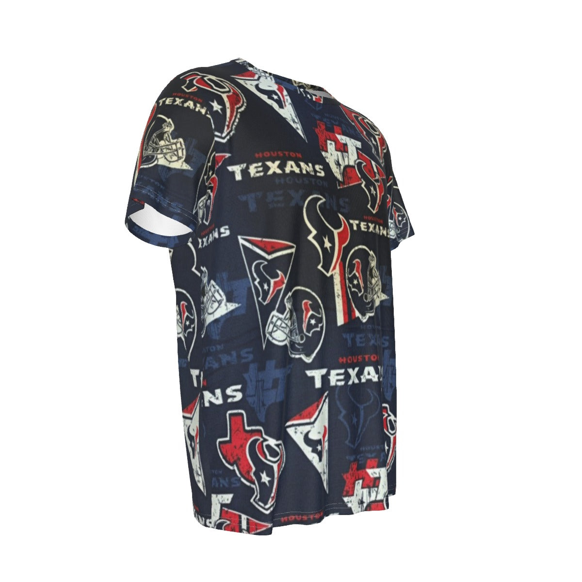 houston-texans-short-sleeve-t-shirt navy red football close-up design detail