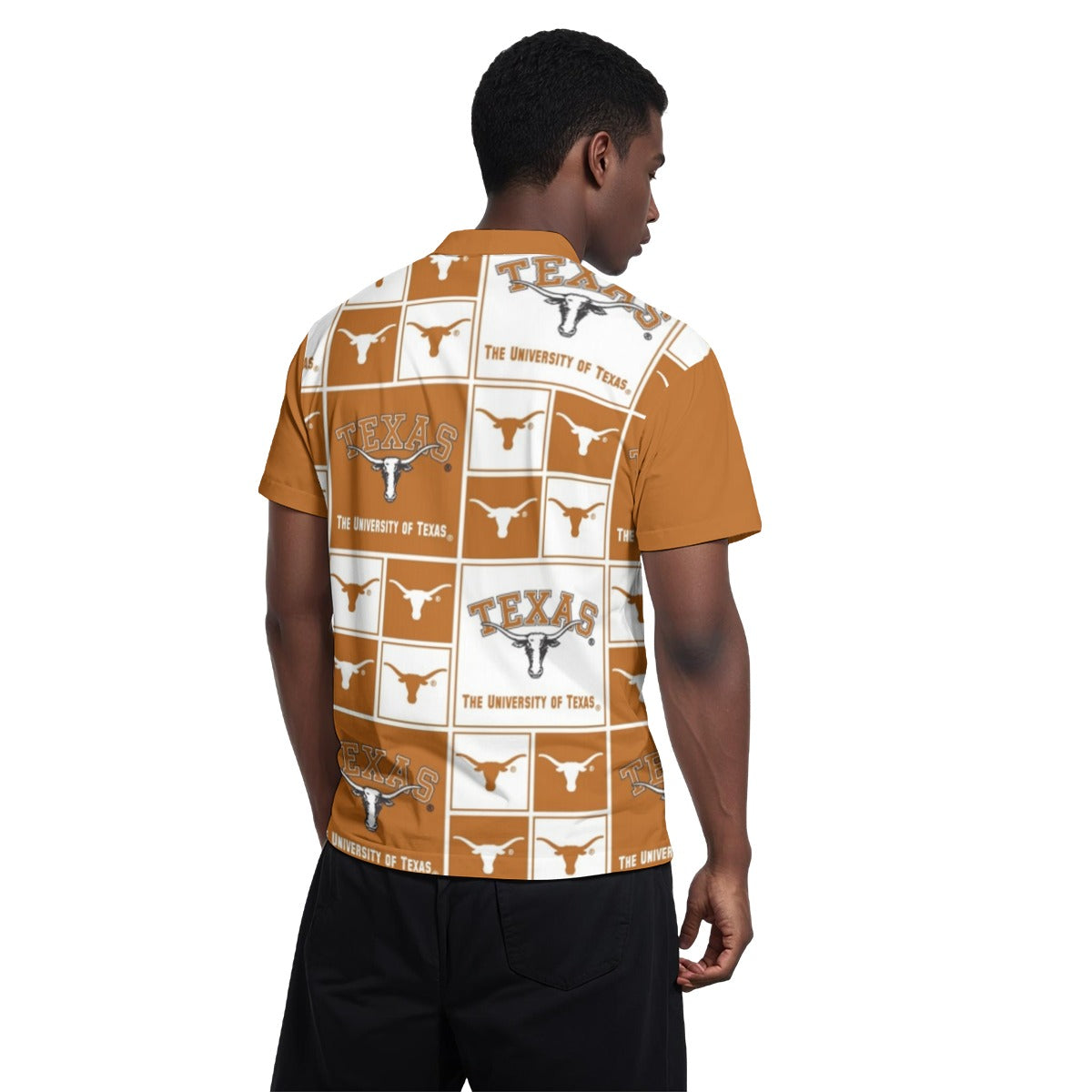 White Smoke Texas at Austin - Longhorns Men's Polo Collar Jersey