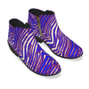 White Smoke Buffalo Zebra Game Day Ankle Boots – Retro Football Style (Red Blue White)