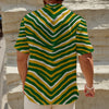 Dim Gray Green Bay Football Yellow Green Men’s Henley Polo Shirt – Game Day Streetwear