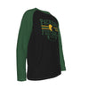 Black Packers Football Green and Gold Raglan Long Sleeve Shirt – Classic Game Day Fan Tee