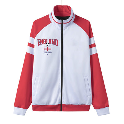 England Jacket Men Red White – Soccer Track Jacket for Game Day and Streetwear