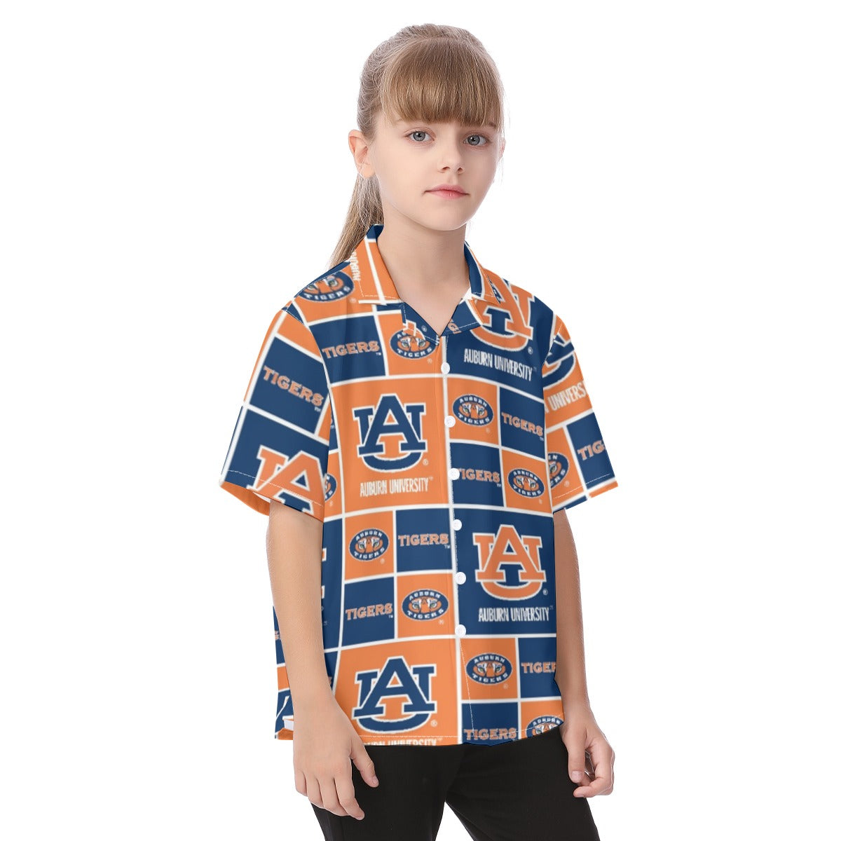 Auburn Tigers Kid's Hawaiian Vacation Shirt - Auburn aesthetic tee varsity sportswear product image 2.0