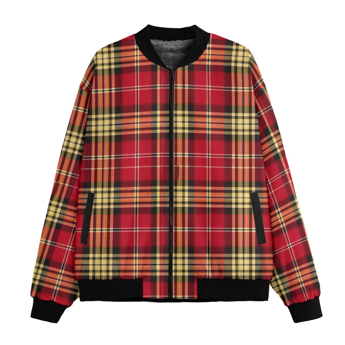 San Francisco Football Plaid Fleece Jacket Red and Gold Tartan Streetwear Game Day Layer – casual fan outfit, game day outfit, image 1.0