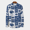 Penn State Nittany Lions Stand Collar Shirt With Long Sleeve|110GSM Imitation Flax White varsity sports apparel