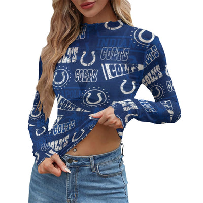 Indianapolis Colts Women's Mesh T-shirt blue white football outfit back view