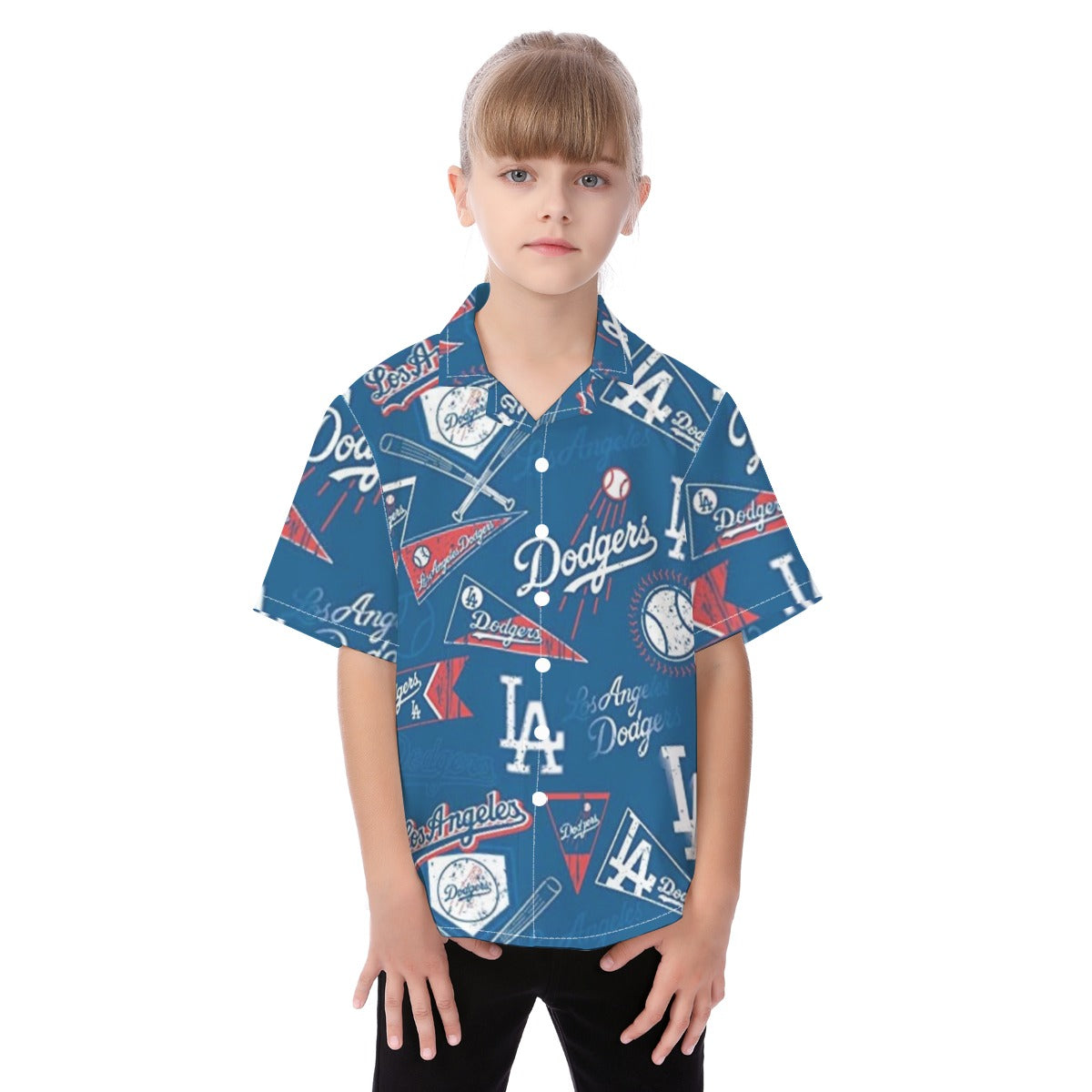 Los Angeles Dodgers Kid's Hawaiian Vacation Shirt los angeles dodgers baseball fan apparel game day outfit