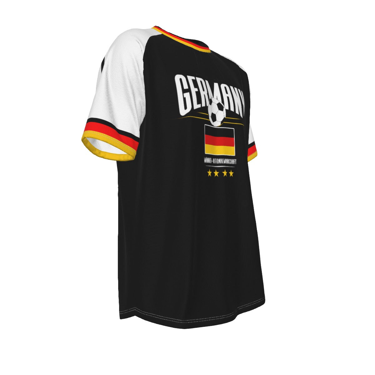 Black Germany Soccer Fan T-Shirt – Vintage Germany Football Shirt Black Red Gold Style | Retro German Football Tee