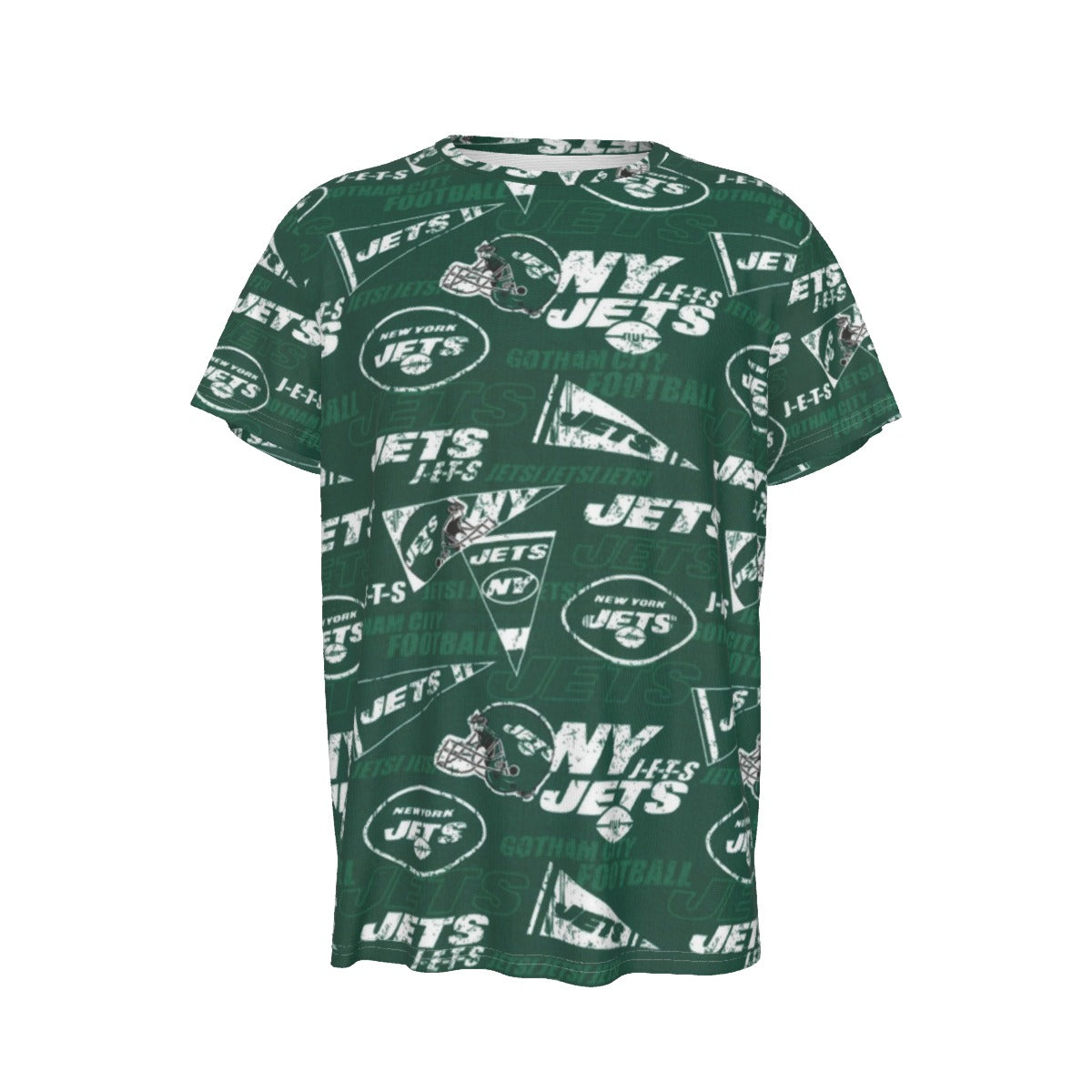 New York Jets Short Sleeve T-Shirt green white football outfit back view