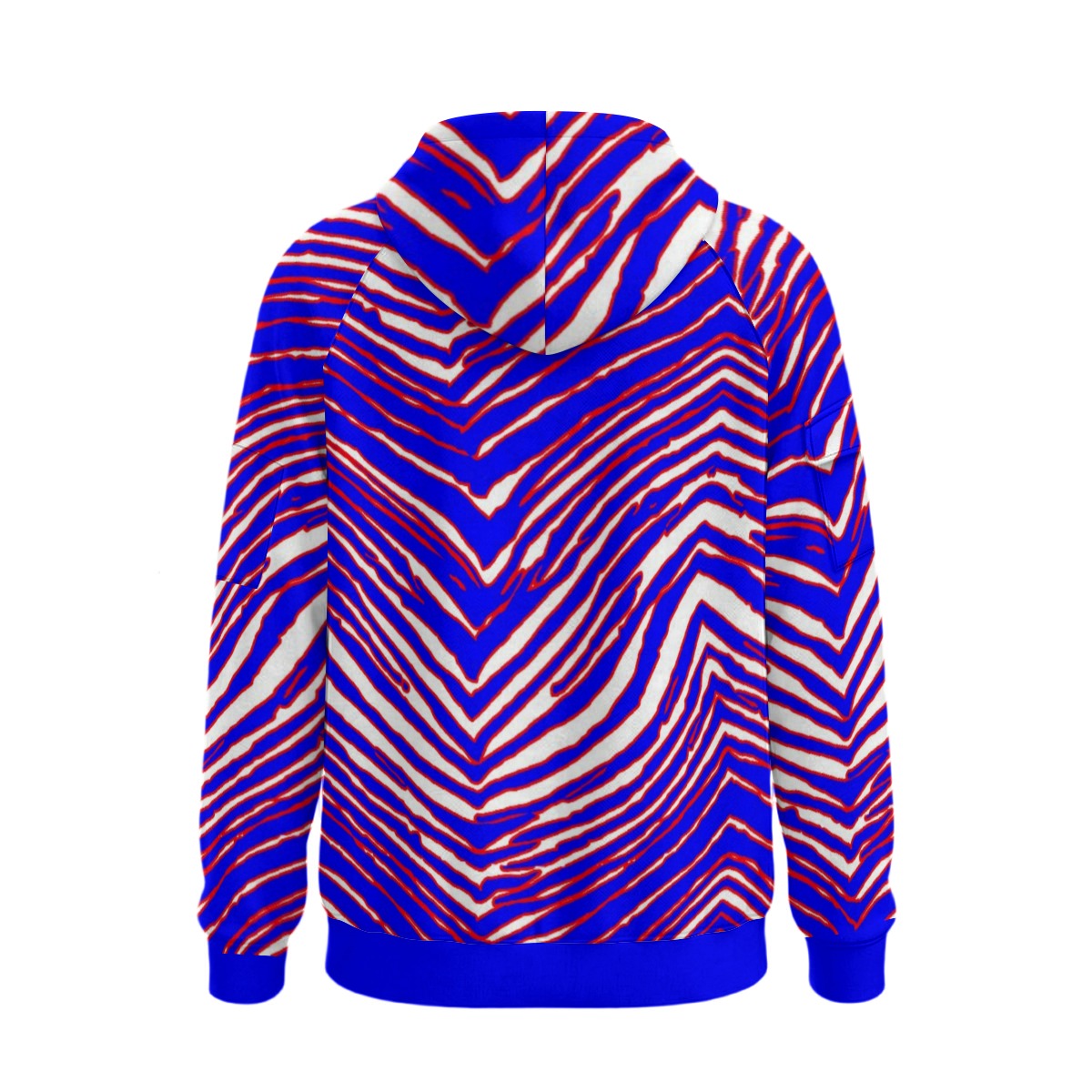 White Smoke Buffalo zebra football Half-Zip Hoodie With Arm Pockets Game Day Streetwear Style