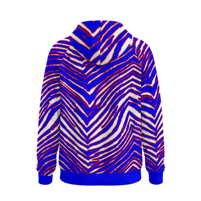 White Smoke Buffalo zebra football Half-Zip Hoodie With Arm Pockets Game Day Streetwear Style