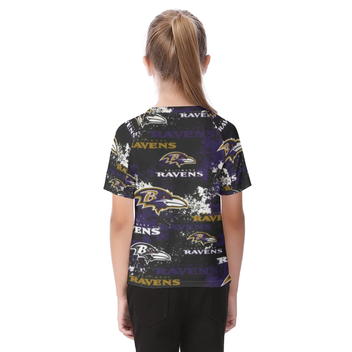 baltimore-ravens-kids-t-shirt purple black football outfit side view