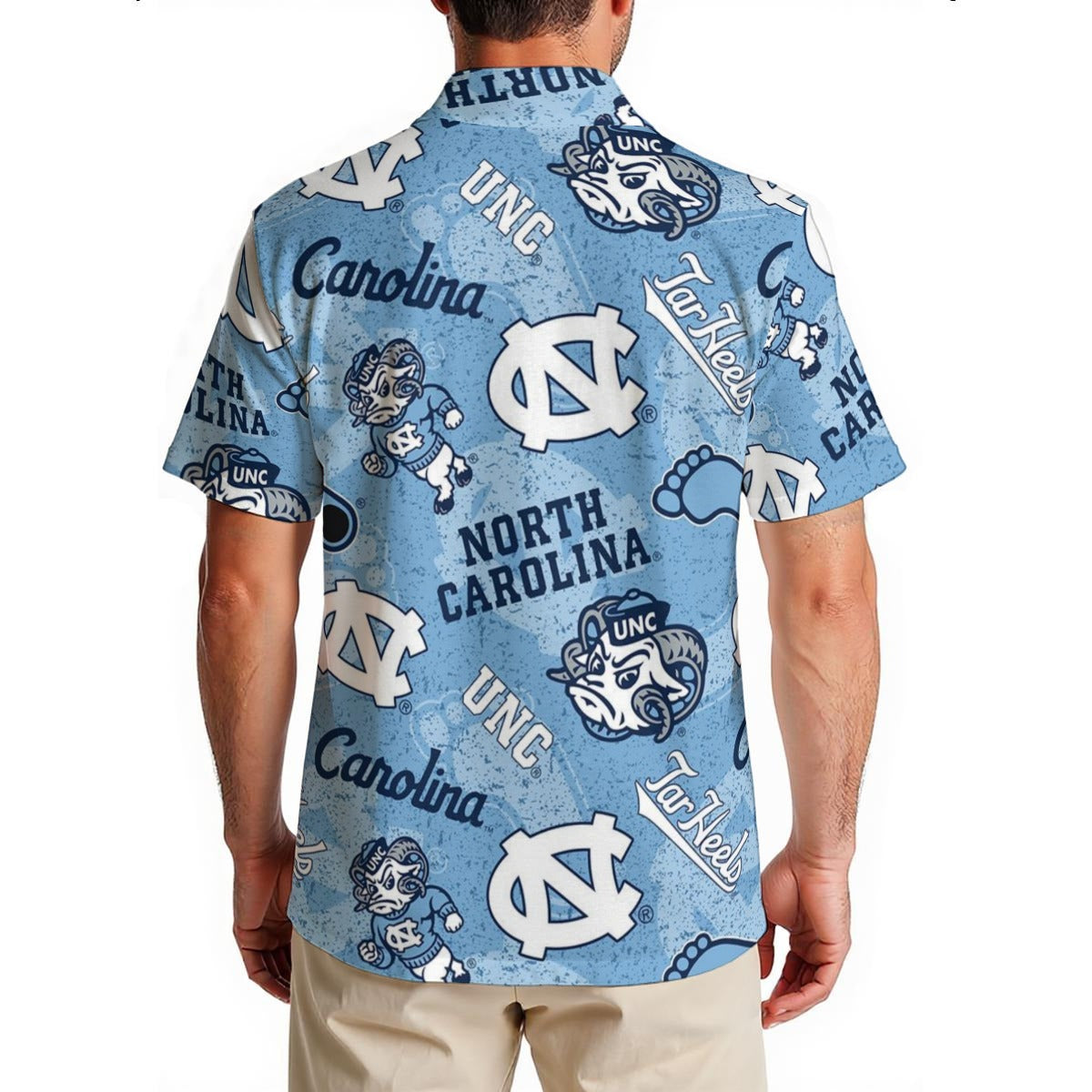 North Carolina Chapel Hill Tar Heels Men's Hawaiian Shirt|150GSM - ACC football apparel varsity sportswear product image 2.0