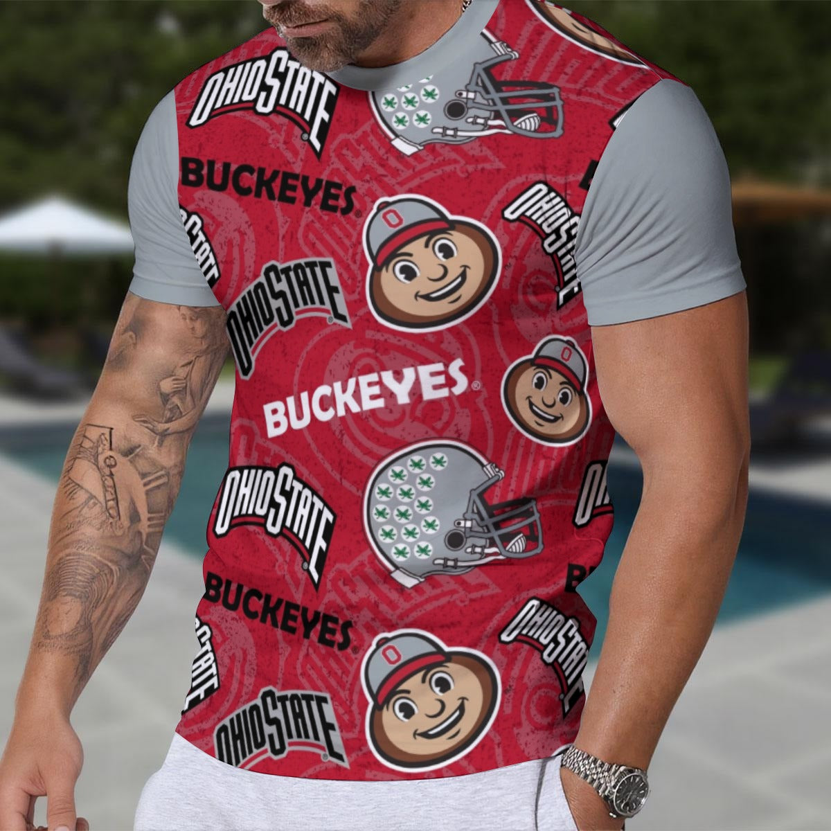Ohio State - Buckeyes Eco-friendly  Men's Short Sleeve T-shirt White game day varsity apparel