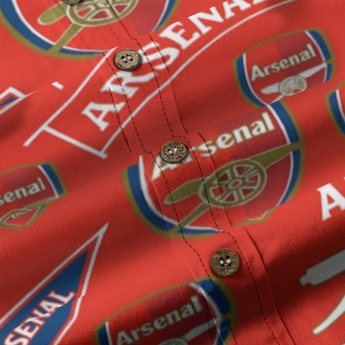 Arsenal FC Men's Casual Lapel Long Sleeve Shirt|125GSM Cotton
