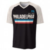 Black White and Red Philadelphia T-Shirt – Varsity Sports Graphic Tee for Fans and Streetwear – lightweight game day shirt, breathable comfort wear, image 1.0