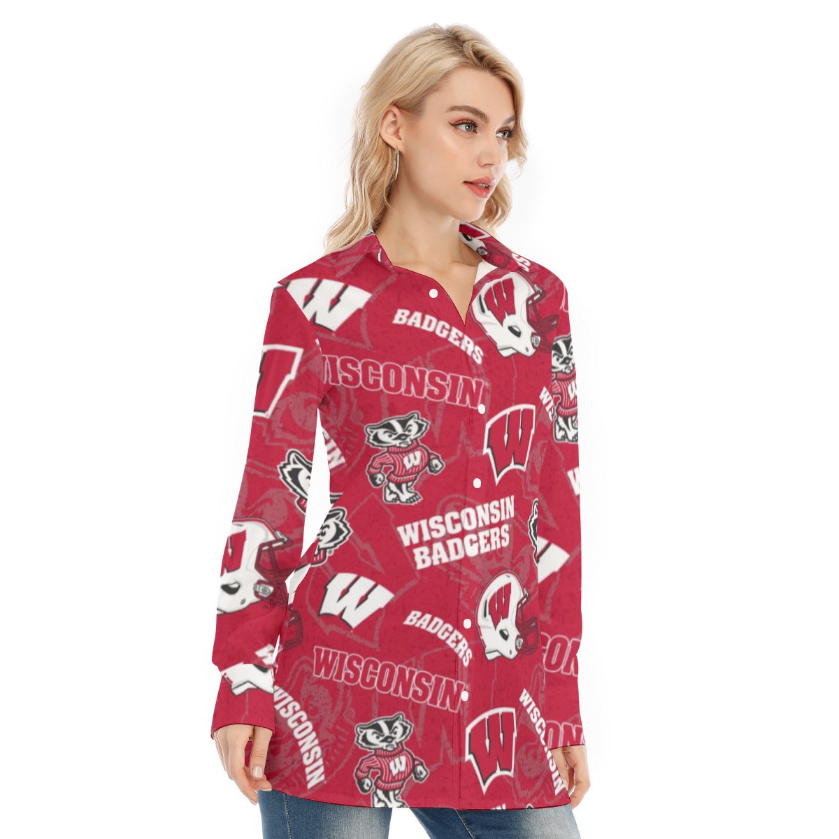 Wisconsin Madison Badgers Women's Long Shirt - Badgers football tee varsity sportswear product image 2.0