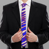 Black Unisex Tie – Red Blue White Zebra Game Day Style