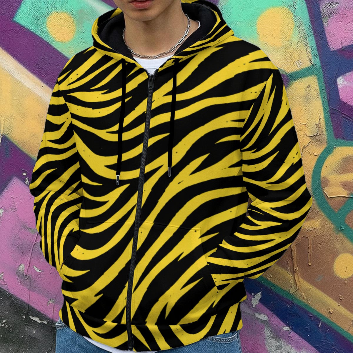 Pittsburgh Football Yellow Black Zebra Men’s Heavy Fleece Zip Up Hoodie – Game Day Streetwear – football shirt, lightweight game day shirt, image 1.0