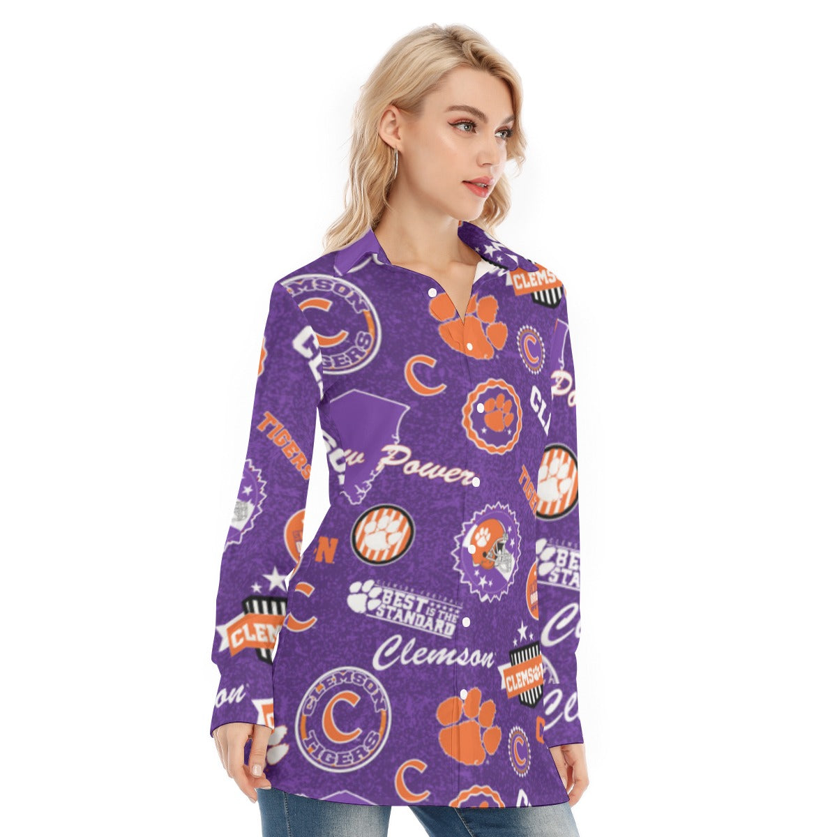Clemson Tigers Women's Long Shirt - ACC football apparel varsity sportswear product image 2.0