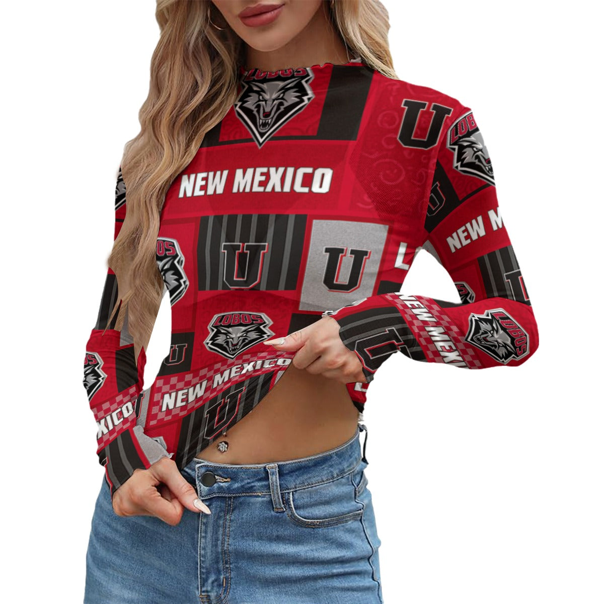 New Mexico Lobos Women's Mesh T-shirt White game day apparel