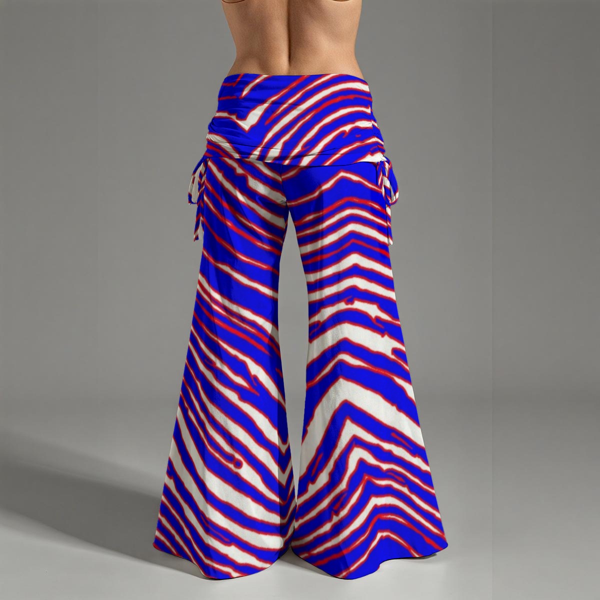 Buffalo Zebra Football Women’s High Waist Wide Leg Pants – Retro Game Day Streetwear Style