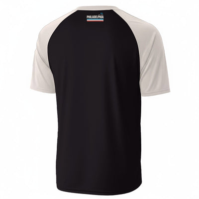 White Smoke Black White and Red Philadelphia T-Shirt – Varsity Sports Graphic Tee for Fans and Streetwear