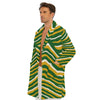White Smoke Green Bay football Men's Borg Fleece Robe