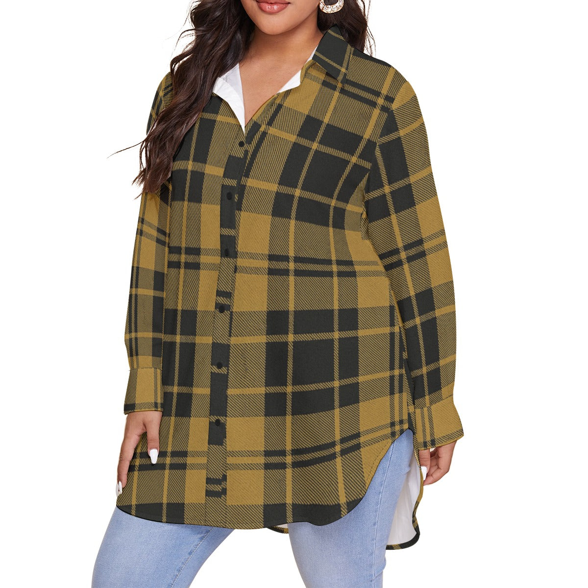 colorado buffaloes tartan plaid black gold  women tartan plaid game day shirt
