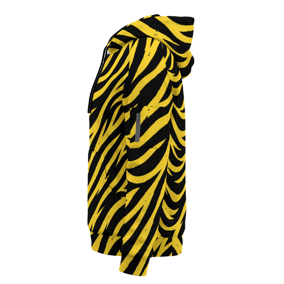 White Smoke Pittsburgh Football Yellow Black Zebra Men’s Fleece Half-Zip Hoodie With Arm Pockets – Game Day Stre