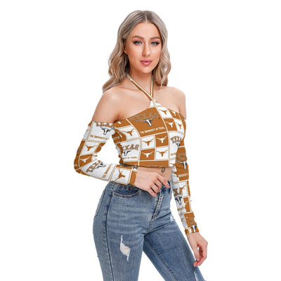 Texas at Austin - Longhorns Women's Halter Lace-up Top White varsity sports apparel
