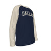 Dark Slate Gray Dallas Long Sleeve Raglan Shirt – Vintage Baseball Varsity Athletic Style Tee