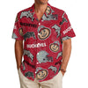 Ohio State Buckeyes Men's Hawaiian Shirt|150GSM White game day varsity apparel