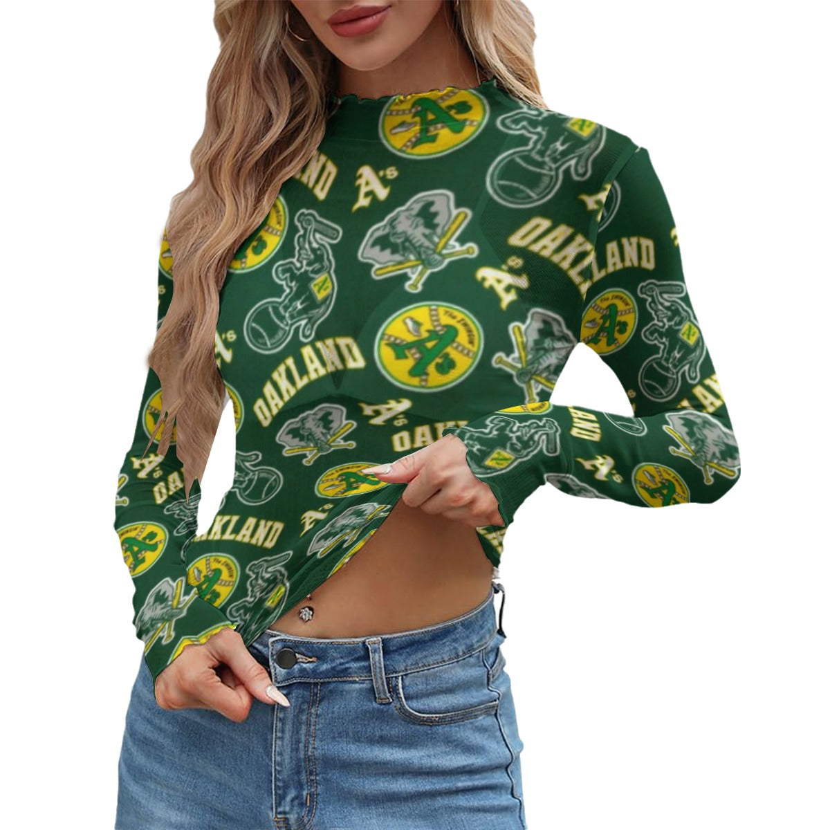 Oakland Athletics Women's Mesh T-shirt oakland athletics baseball fan apparel game day outfit